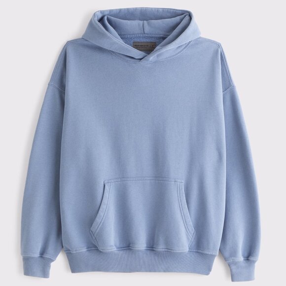 NEW Abercrombie & Fitch Men's Essential Popover Hoodie COOL BLUE Sz Small S NWT - Picture 1 of 6